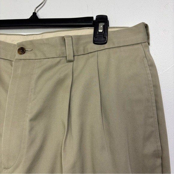 Brooks Brothers Advantage Chino Elliot Men 38X32 Cotton Pleated Pants Cuffed Hem - Picture 4 of 16